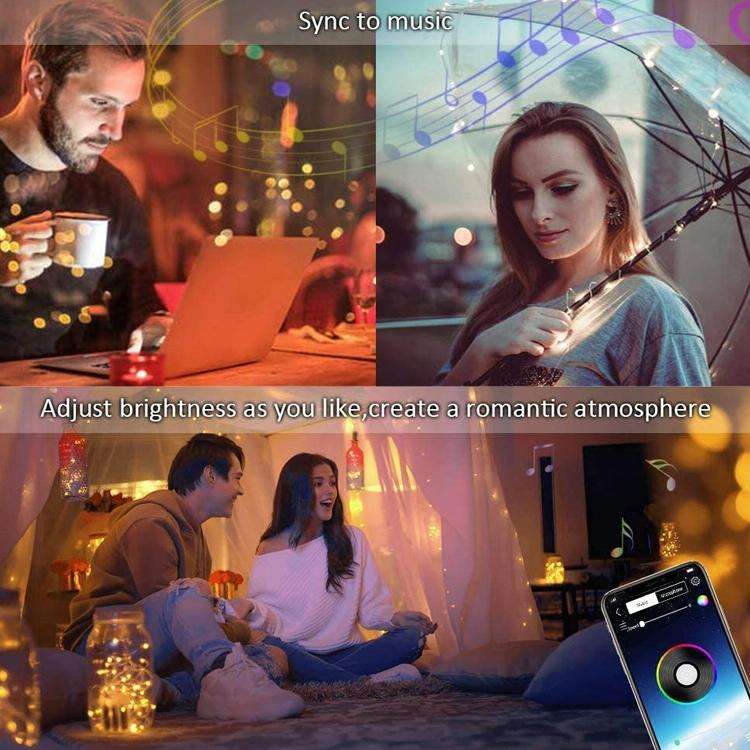 Christmas Decoration USB Copper Wire String Light Remote Controller & Bluetooth Mobile APP Contro...