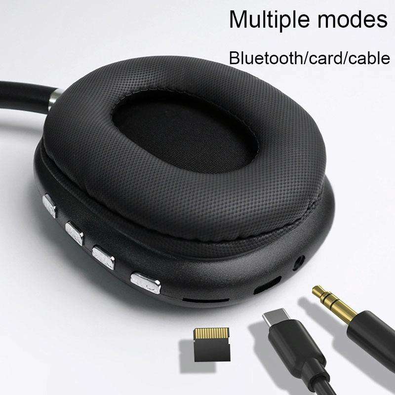 Wireless Bluetooth Headphones Noise Reduction Stereo Gaming Headset(Black)