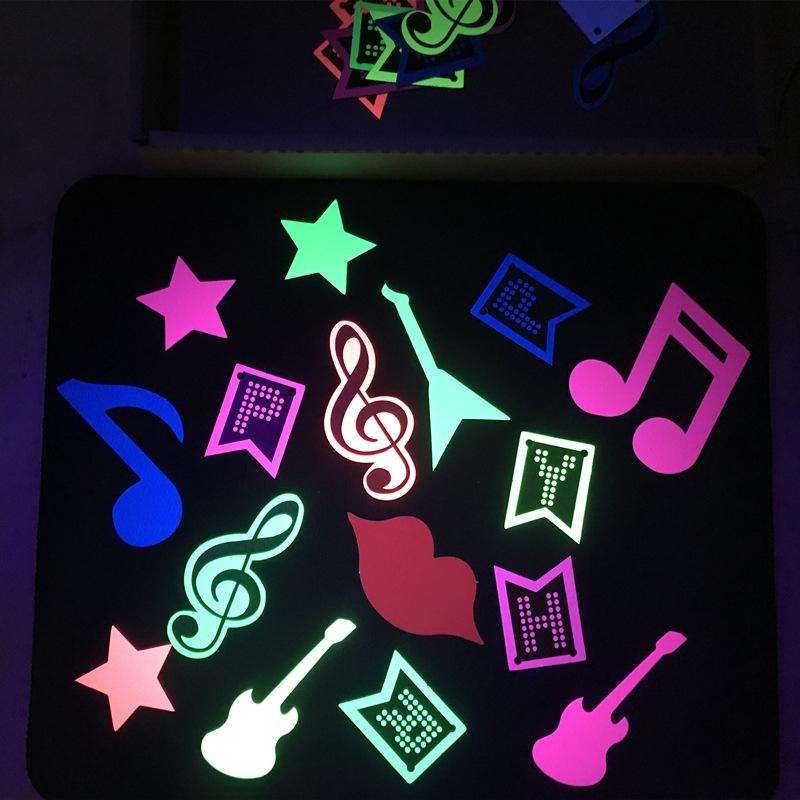 54 In 1 Fluorescent Party Decorations Fluorescent Letters Birthday Pull Flag Cake Insert Balloon Set