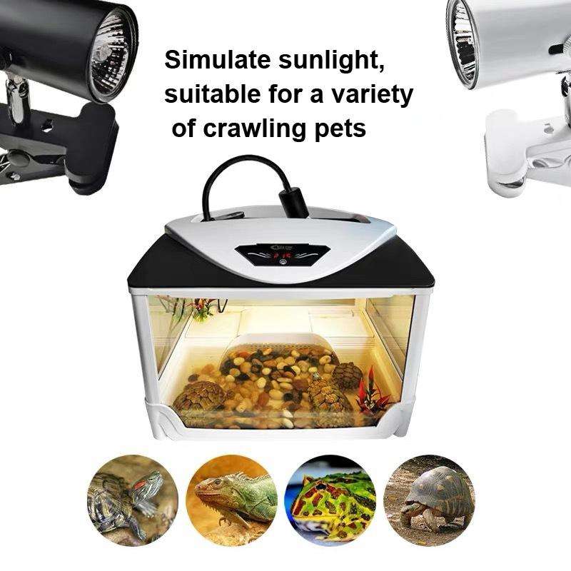 ZY-UAB Turtle Backlight UVA Heated Climbing Pet Backlight, EU Plug With Bulb(Black Short Light St...
