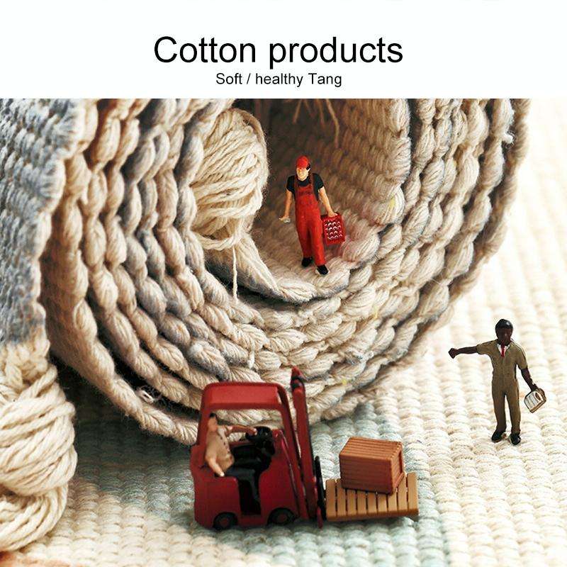 Cotton Hand-woven Bedside Carpet Home Long Fringed Anti-slip Mat, Size:60150 cm(Arashiyama)