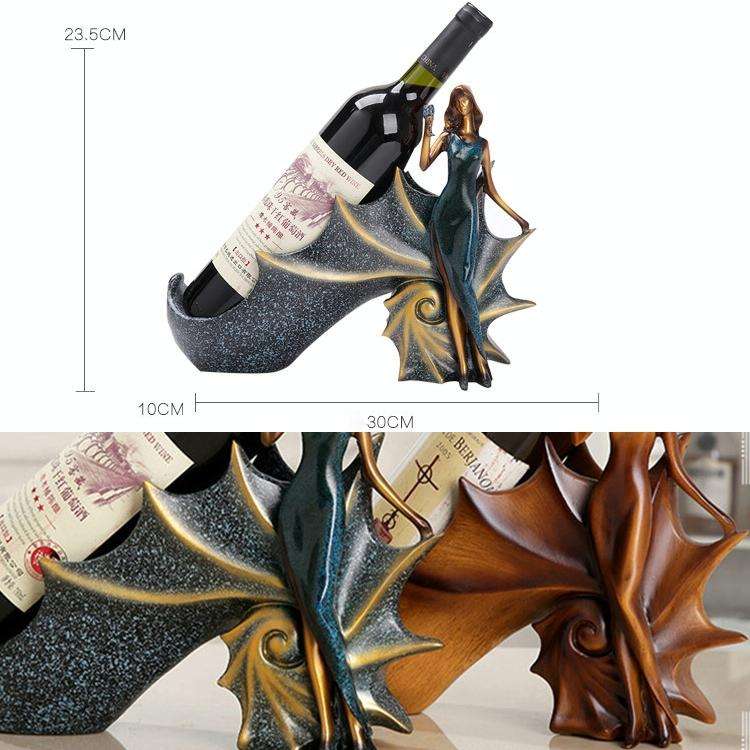 Blonde Shape Creative Red Wine Shelf Drain Rack Bottle Holder Ornament Resin Home Decoration (Pur...