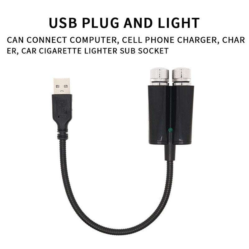 Car Two-color USB Star Dome Light Atmosphere Laser Projection Decorative Light, Voice Control Ver...