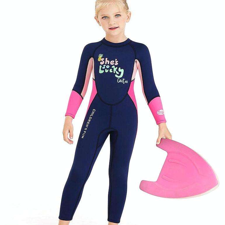 DIVE&SAIL Children Warm Swimsuit One-piece Wetsuit Long Sleeve Cold-proof Snorkeling Surfing Suit...