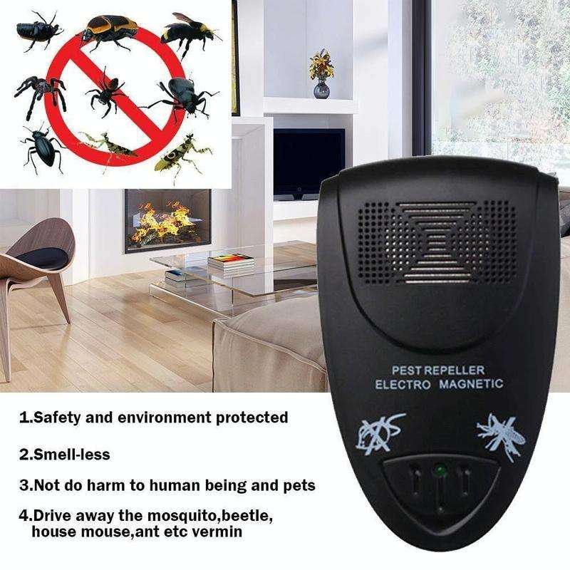 Ultrasonic Pest Repeller Electro Magnetic(Black)