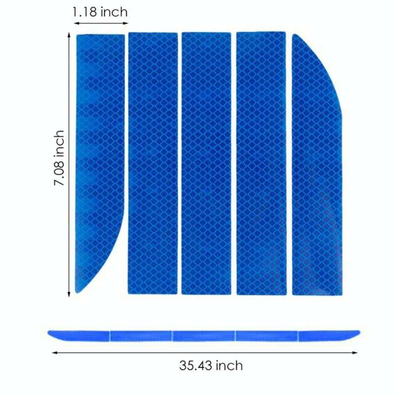 5 Sets Car Trunk Reflective Decorative Strip Anti-Scratch Car Tail Warning Decorative Stickers(Wh...