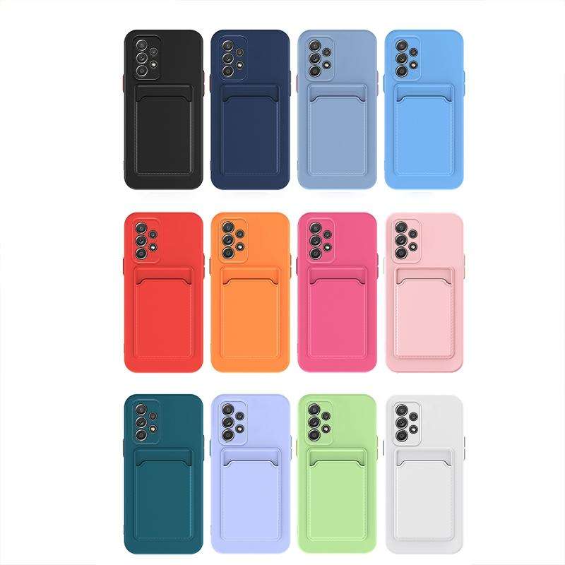 For Samsung Galaxy A13 4G Skin Feel Card Contrast Color Button TPU Phone Case(Black)