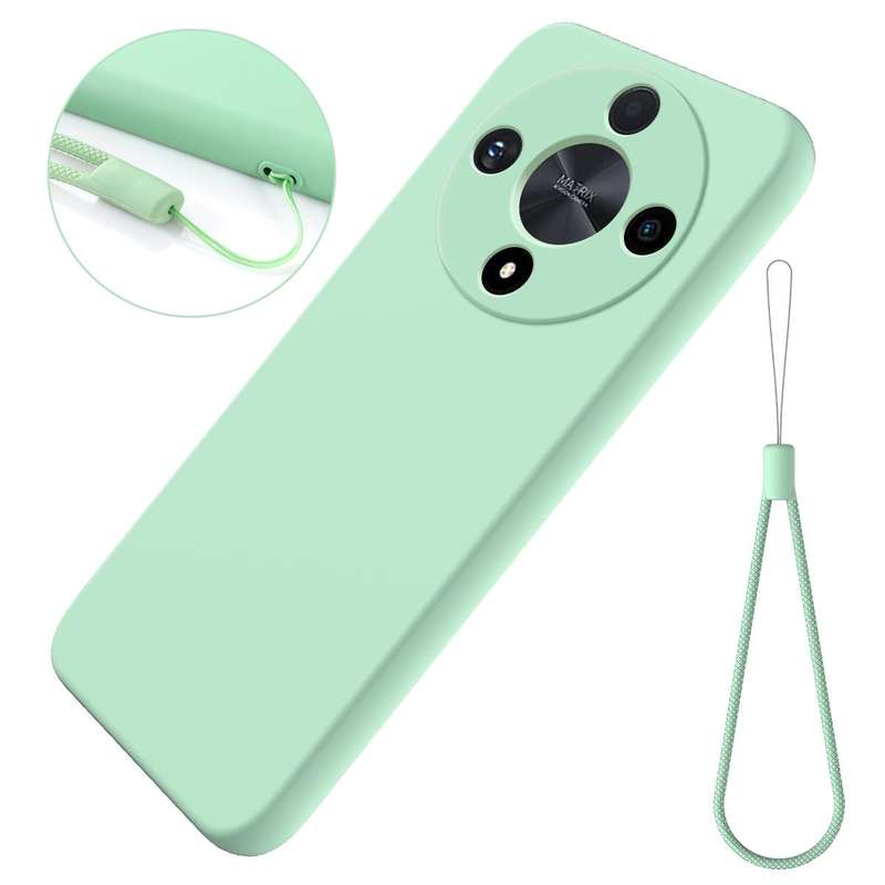 For Honor X9b Solid Color Liquid Silicone Dropproof Full Coverage Protective Case(Green)