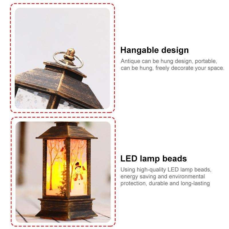 Christmas Flame Lantern Christmas Decoration LED Luminous Ornament Candlestick Lamp, Size: Large ...