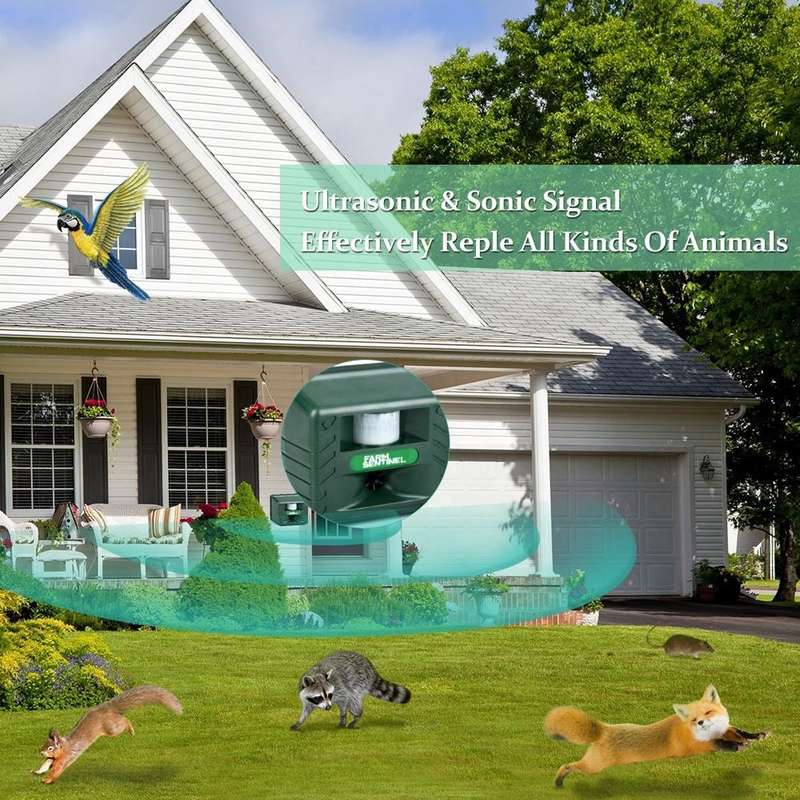 SK131 Garden Outdoor Ultrasonic Rat Repeller Snake Repelle Farm Animal Driving Device(UK Plug)
