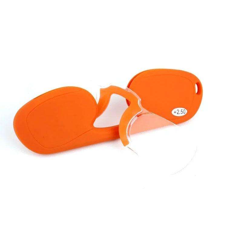 Clip-nose Reading Glasses Portable Reading Mirror No Mirror Leg Glasses, Degree: +250(Black)