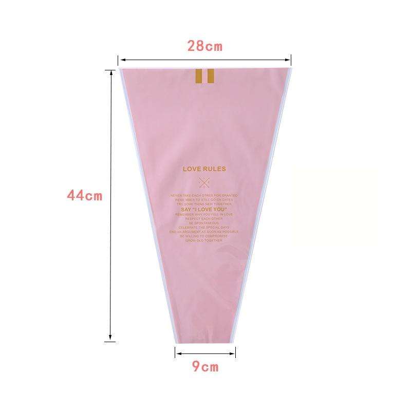 Flower Packaging Bag Trapezoid Bag Dried Flower Bag(Pink)