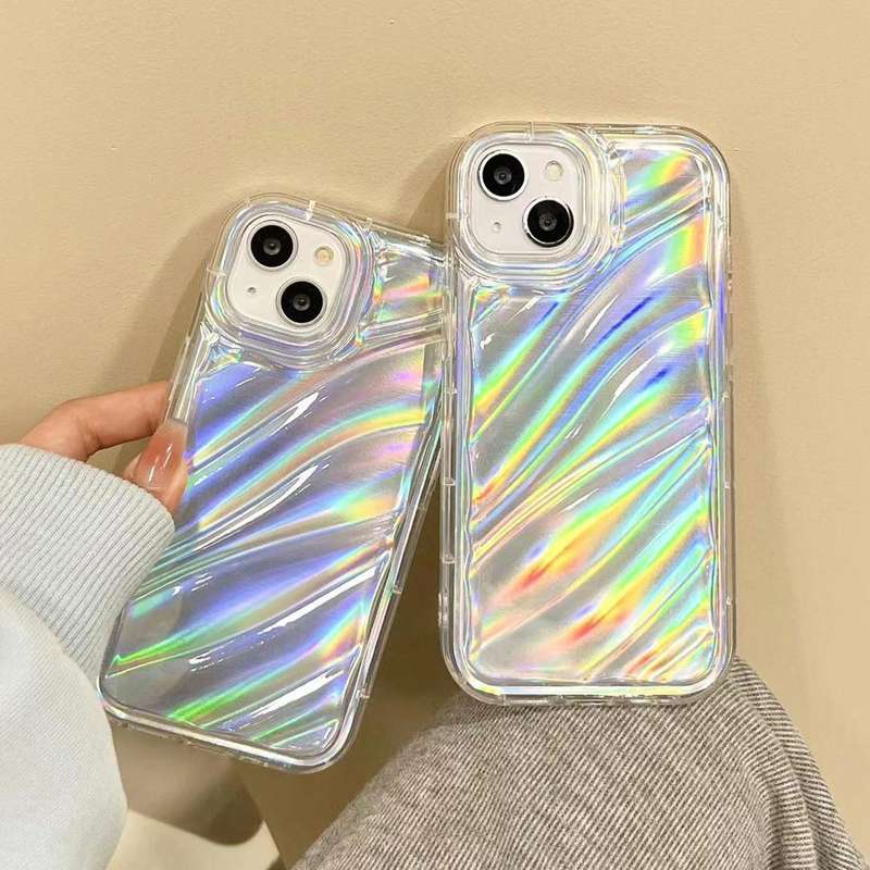 For iPhone SE 2022 /2020 / 8 / 7 Laser Sequin Waves TPU Phone Case(Transparent)