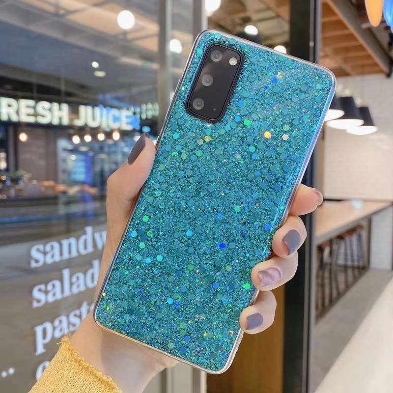For Samsung Galaxy A31 Glitter Sequins Epoxy TPU Phone Case(Green)