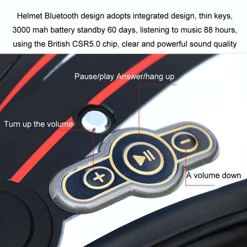 KUQIBAO Motorcycle Smart Bluetooth Sun Protection Double Lens Safety Helmet, Size: L(Glossy Black...