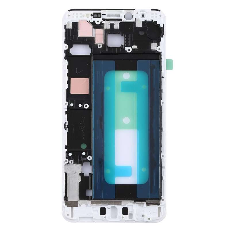 For Galaxy C7 Front Housing LCD Frame Bezel (White)