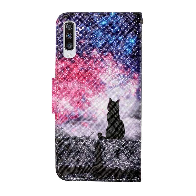 For Samsung Galaxy A50 / A30s Colored Drawing Pattern Horizontal Flip Leather Case with Holder & ...