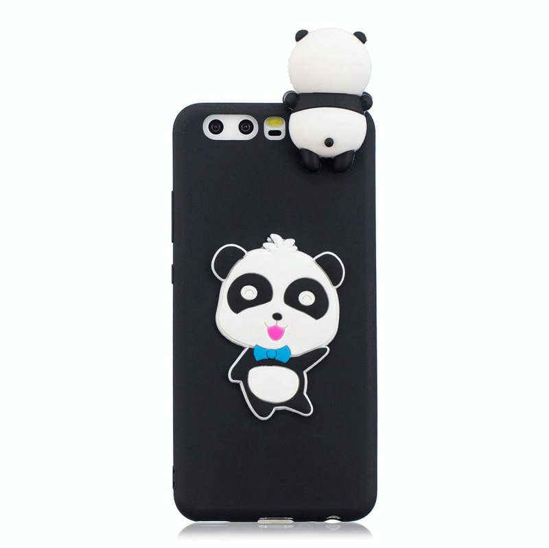 For Huawei P10 3D Cartoon Pattern Shockproof TPU Protective Case(Blue Bow Panda)