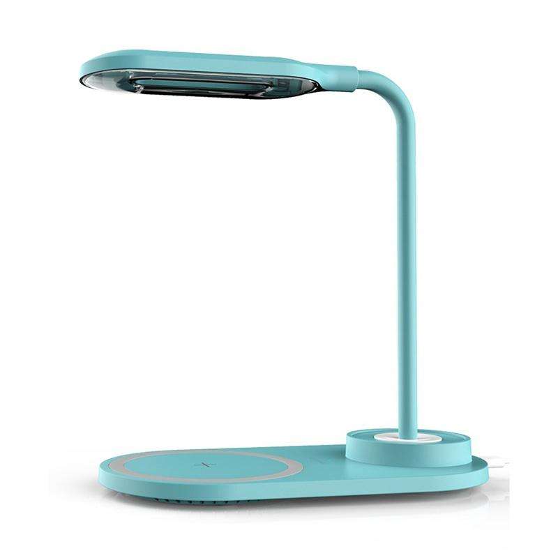 Multi-Function USB LED Lamp Touch Light with Qi Wireless Charging Pad(Blue)