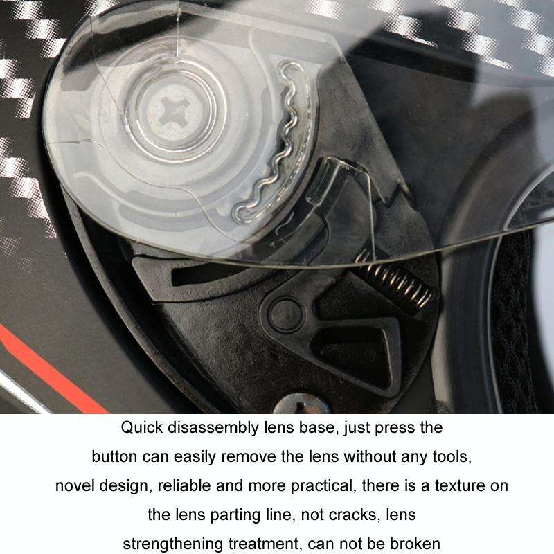 KUQIBAO Motorcycle Smart Bluetooth Sun Protection Double Lens Safety Helmet, Size: L(Glossy Black...