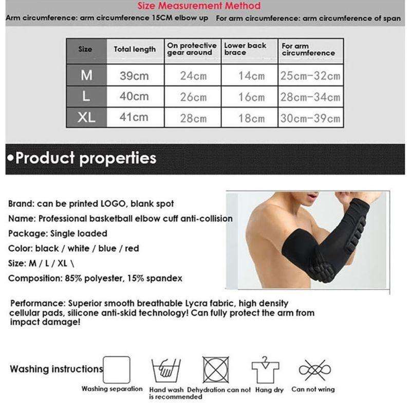 Basketball Sleeve Cellular Anti-collision Anti-slip Compression Elbow Protective Gear, Size:XL(Bl...