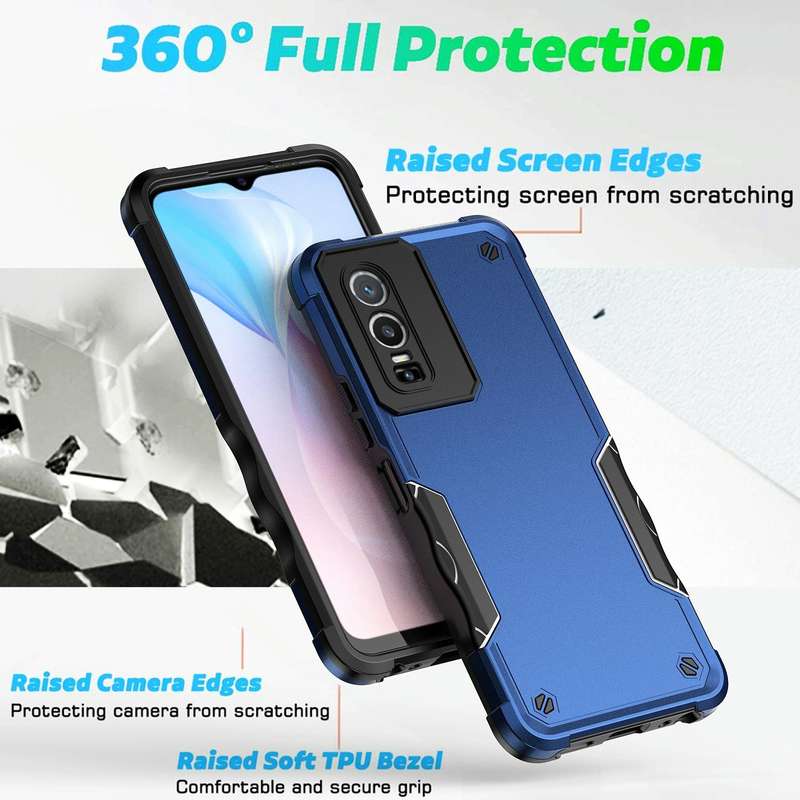 For vivo Y76 Non-slip Shockproof Armor Phone Case(Black)