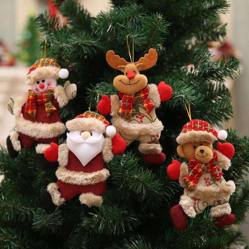 Christmas Ornaments Gift Santa Claus Snowman Dancing Pendant Tree Toy Doll Hang Decorations( Sant...
