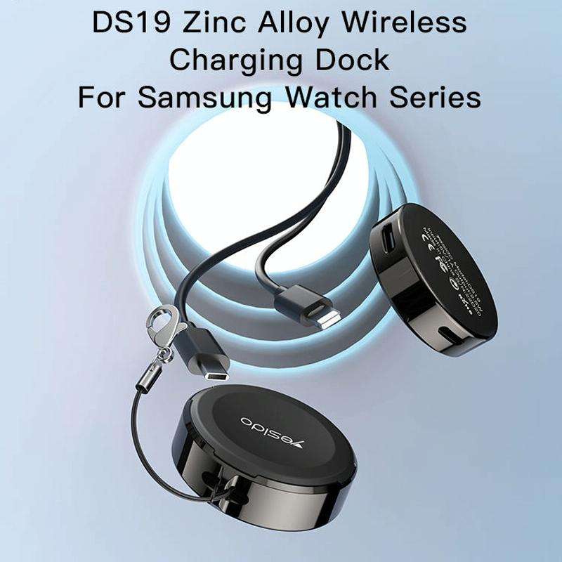 Yesido DS19 For Samsung Smart Watch Portable Charger Dual Input Port Magnetic Wireless Charger(Bl...