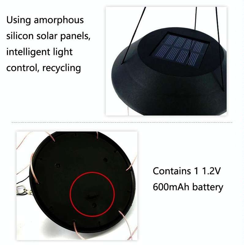 Outdoor Solar Wind Chime Lamp Courtyard Garden Decoration Led Landscape Lamp Ornaments, Style:Col...