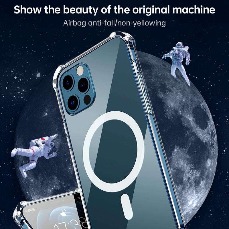 For Huawei P40 Pro Magsafe Case Clear Four-corner Airbag Shockproof PC + TPU Case with Magnetic(T...