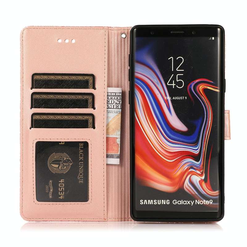 For Samsung Galaxy Note9 Skin Feel Embossed Sunflower Horizontal Flip Leather Case with Holder & ...