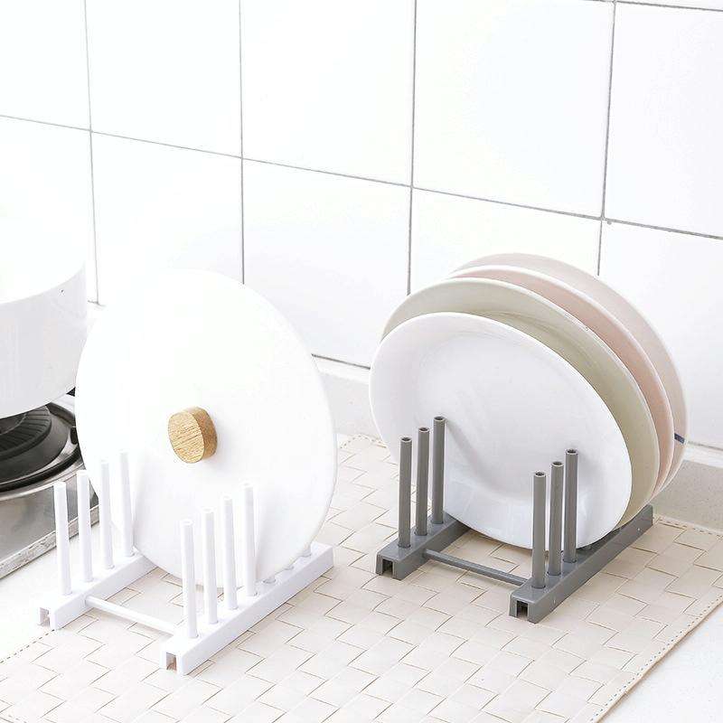 3 PCS Multi-function Kitchen Removable Plastic House Dish Rack Shelves, Random Color Delivery