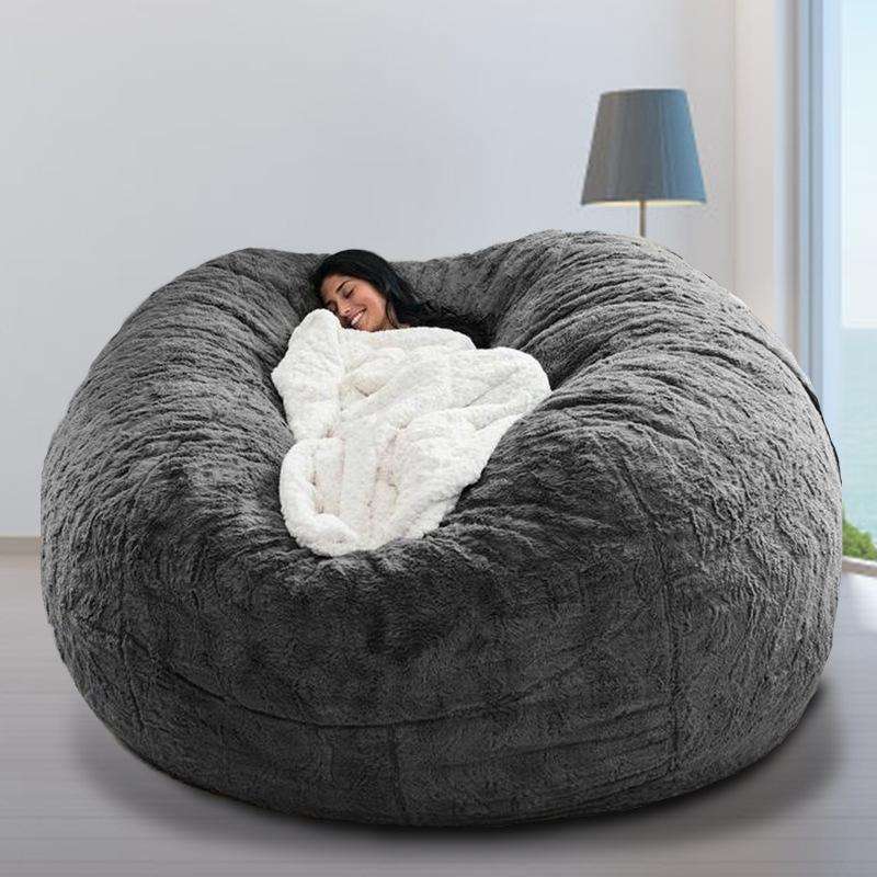 130x60cm Cloth Cover Lazy Sofa Bean Bag Living Room Simple Sofa Tatami Fabric Cover Without Fille...