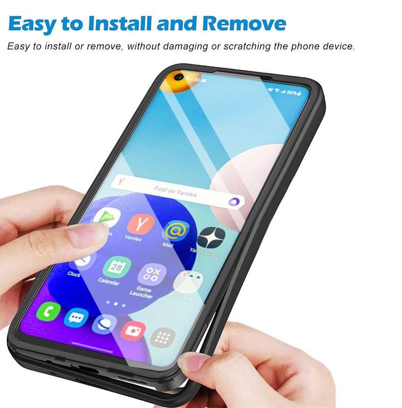For Samsung Galaxy A21s Acrylic + TPU 360 Degrees Full Coverage Shockproof Phone Case(Blue)