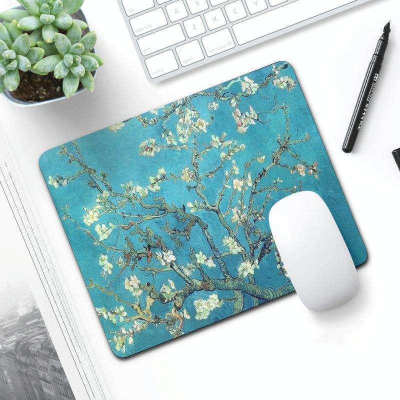 6 PCS Non-Slip Mouse Pad Thick Rubber Mouse Pad, Size: 21 X 26cm(Apricot Flower)