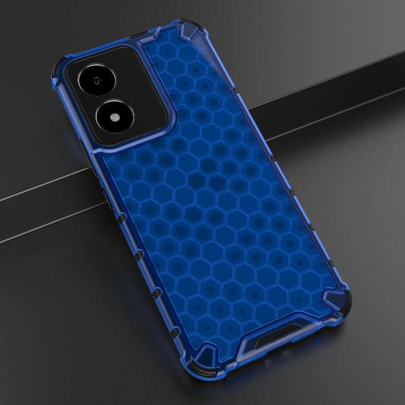 For vivo Y02s Honeycomb Phone Case(Blue)