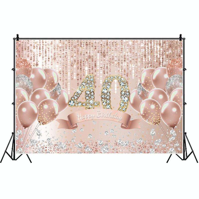 MDU05523 1.5m x 1m Rose Golden Balloon Birthday Party Background Cloth Photography Photo Pictoria...