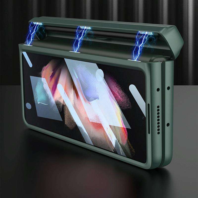 For Samsung Galaxy Z Fold3 5G GKK Integrated Magnetic Full Coverage Phone Flip Case with Pen Box(...