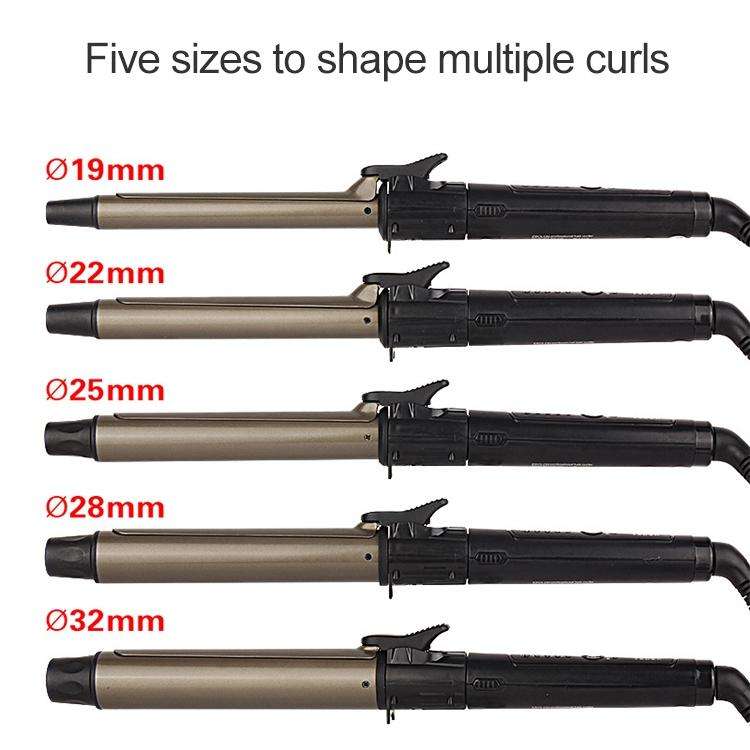 Nano Titanium Hair Curler with LED Digital Temperature Display, Size: 19mm, US Plug