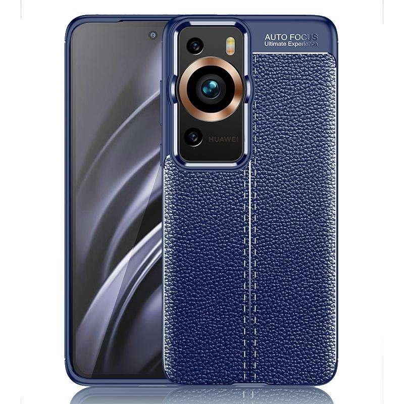 For Huawei P60 Pro Litchi Texture Shockproof TPU Phone Case(Blue)