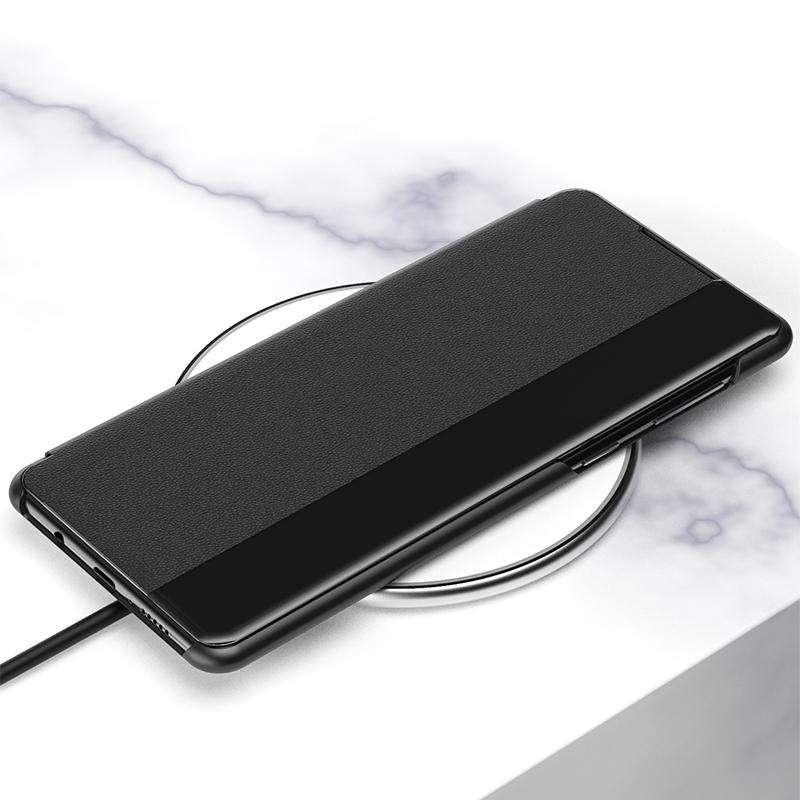 For Samsung Galaxy S22 5G Window View Leather Phone Case(Black)