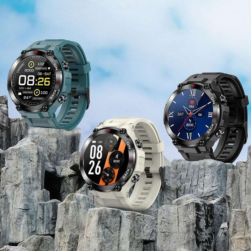K37 1.32 Inch Heart Rate Monitoring Smart Watch With GPS Positioning Function(Black)