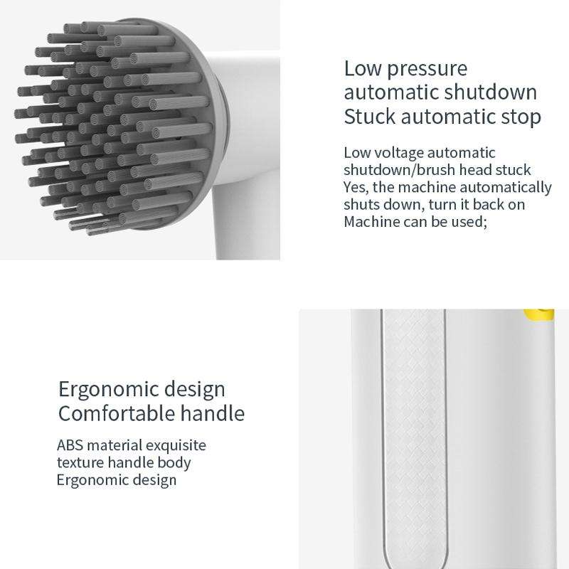 Multifunctional Handheld Cordless Electric Cleaning Brush(Ivory White)