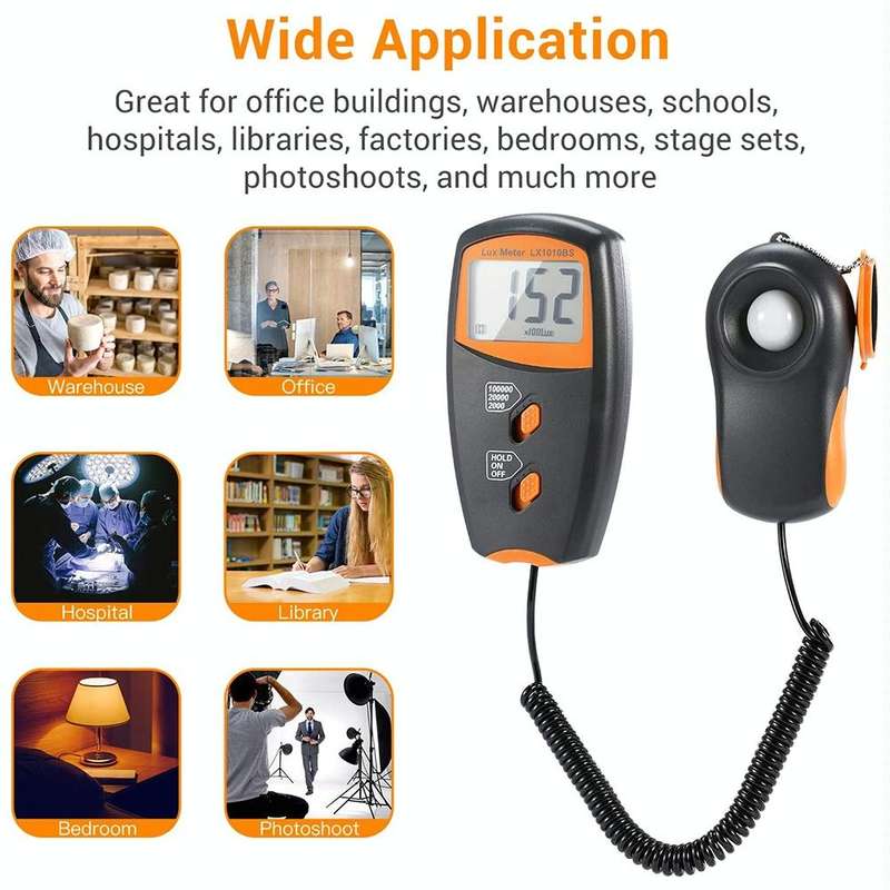 Digital Light Meter, Measuring Range: 1-100000 Lux