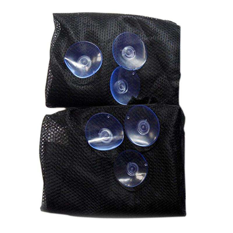2 PCS Universal Car Sun Shade Cloth Curtain with 6 Suckers(Black)