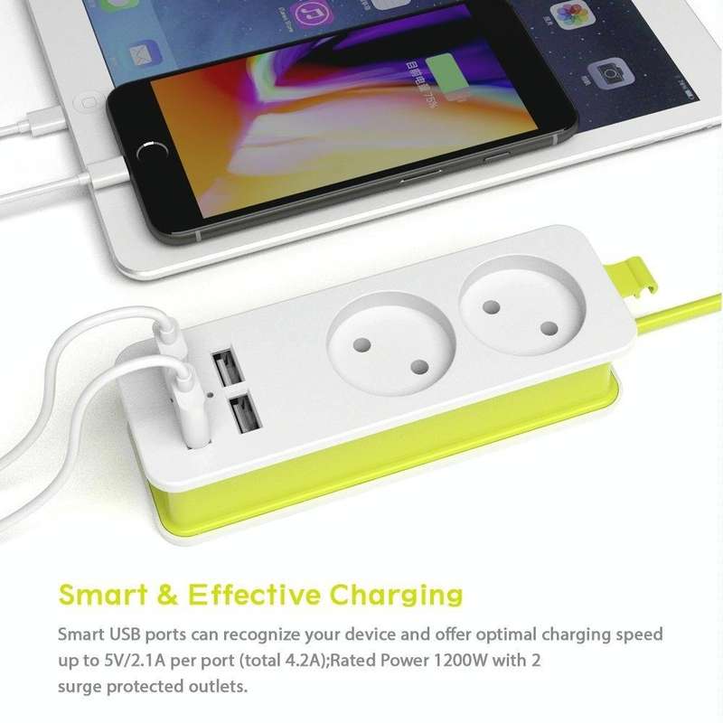 Power Strip 1/2 EU Plug 4 USB Port 1200W 250V 1.5m Cable Wall Portable Multiple Socket EU Plug Ou...