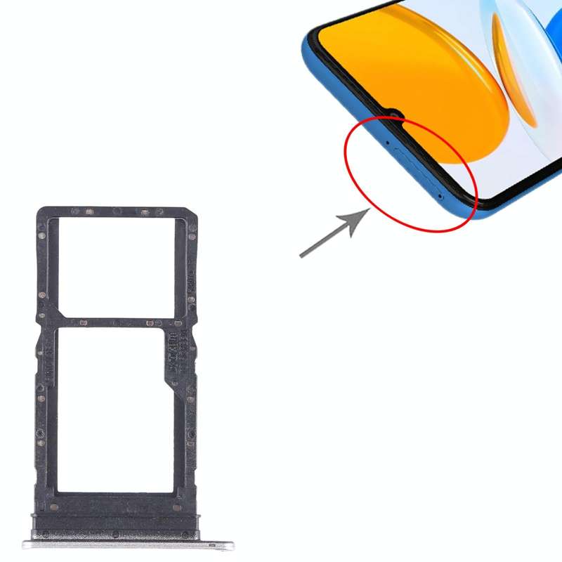 For Honor X7 SIM + SIM / Micro SD Card Tray (Grey)
