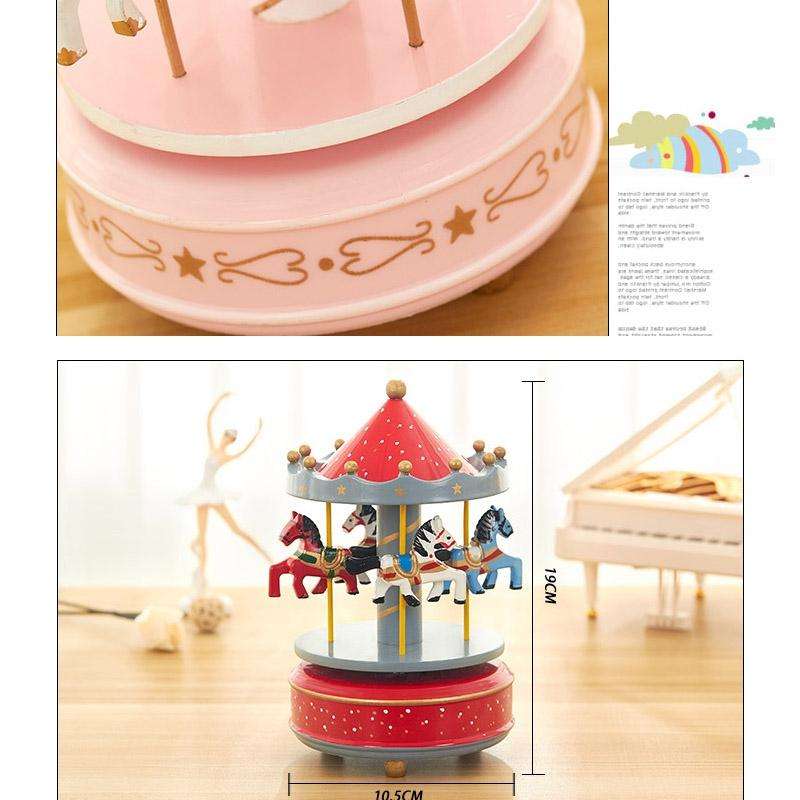 Sky City Carousel Clockwork Music Box Couples Birthday Gift(K0131 Star Blue)