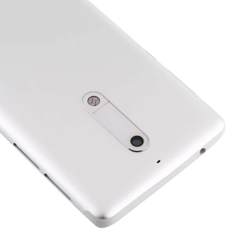 Battery Back Cover with Camera Lens & Side Keys for Nokia 5(White)