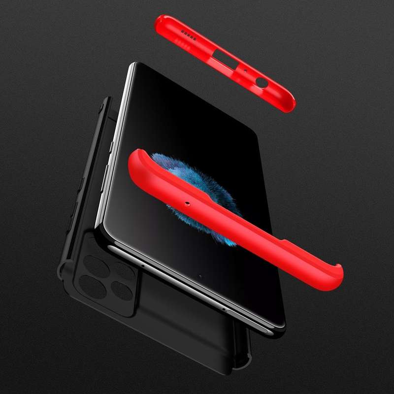 For Samsung Galaxy A72 5G / 4G GKK Three Stage Splicing Full Coverage PC Case(Black Red)